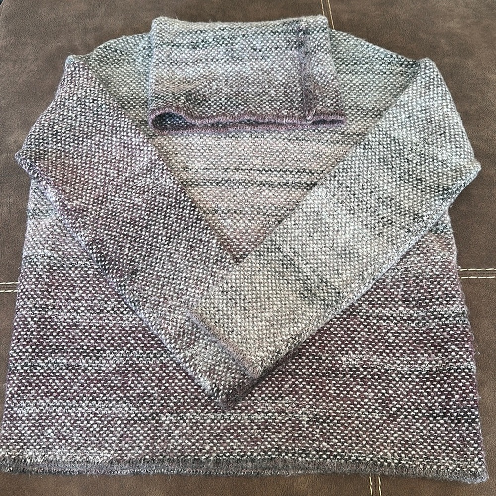Cowl Neck Ombré Heather Purple-Gray Sweater